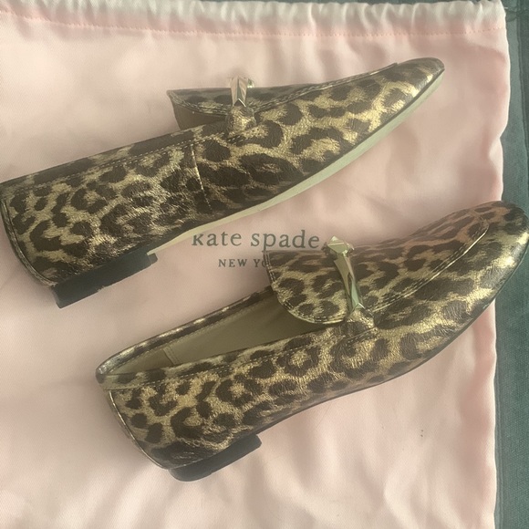 💯Auth Kate Spade LANA metallic leopard print flats size 6.5 - Picture 5 of 7